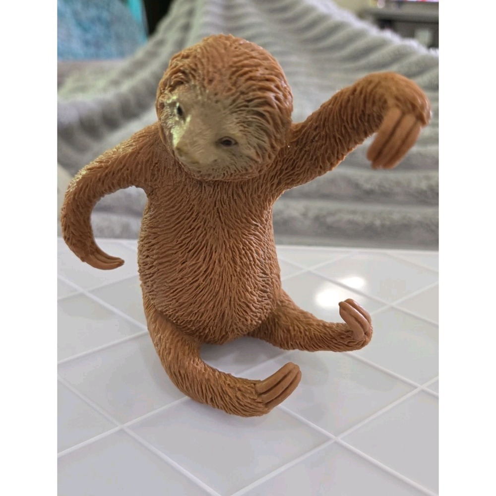 Boley Sloth Figure Brown Plastic Animal Toy Wildlife Jungle Collectible‎